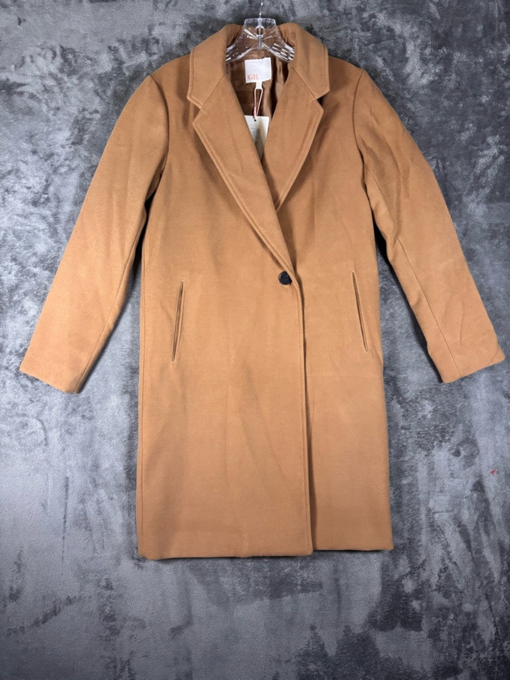 NWT Gianni Bini‎ Long Tan Pea Coat Size XS